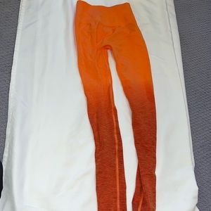 Alphalete orange ombré leggings worn once